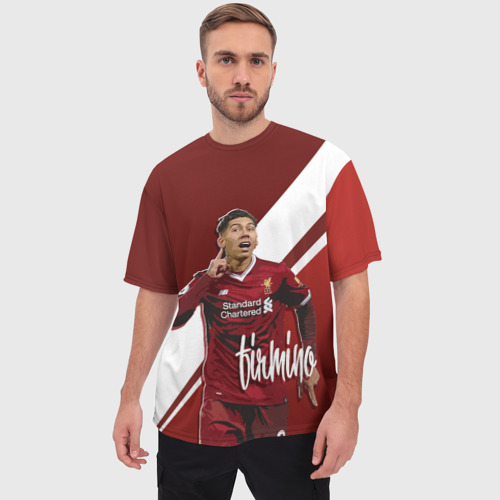 Мужская футболка oversize 3D Roberto Firmino, цвет 3D печать - фото 3