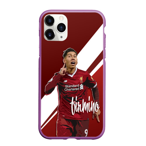 Чехол для iPhone 11 Pro Max матовый Roberto Firmino, цвет фиолетовый