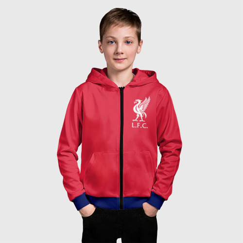 Детская толстовка 3D на молнии FC Liverpool, цвет синий - фото 3