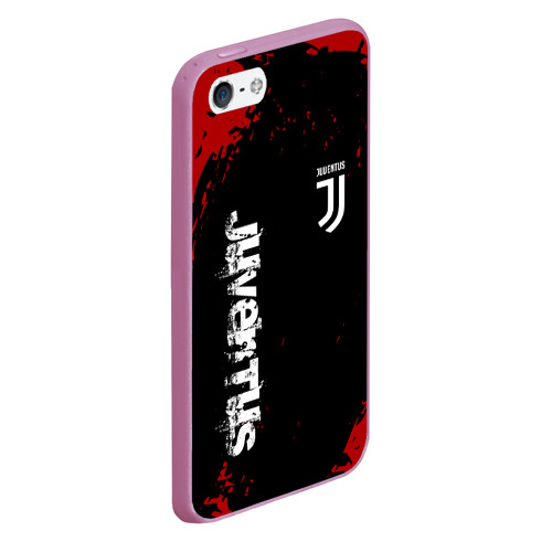 Чехол для iPhone 5/5S матовый JUVENTUS / ЮВЕНТУС, цвет розовый - фото 3