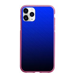 Чехол для iPhone 11 Pro Max матовый Carbon blue синий карбон