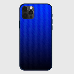 Чехол для iPhone 12 Pro Carbon blue синий карбон