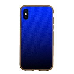 Чехол для iPhone XS Max матовый Carbon blue синий карбон