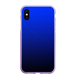 Чехол для iPhone XS Max матовый Carbon blue синий карбон