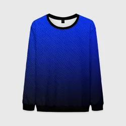 Мужской свитшот 3D Carbon blue синий карбон