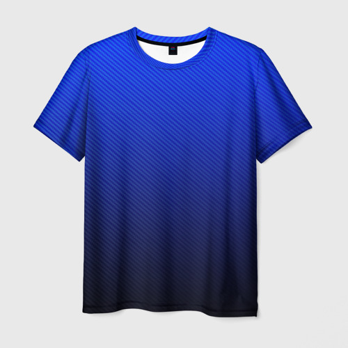 Мужская футболка с принтом Carbon blue синий карбон, вид спереди №1