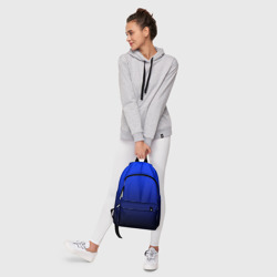 Рюкзак с принтом Carbon blue синий карбон для любого человека, вид спереди №6. Цвет основы: белый