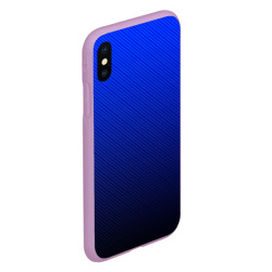 Чехол для iPhone XS Max матовый Carbon blue синий карбон - фото 2