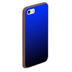 Чехол для iPhone 5/5S матовый Carbon blue синий карбон - фото 2