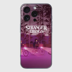 Чехол для iPhone 16 Pro силиконовый с защитой камеры Stranger things