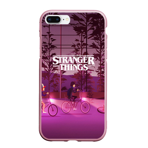 Чехол для iPhone 7Plus/8 Plus матовый Stranger things, цвет розовый