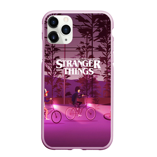 Чехол для iPhone 11 Pro Max матовый Stranger things, цвет розовый