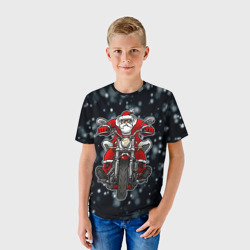 Детская футболка 3D Санта на байке - фото 2