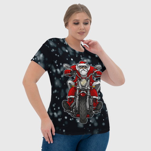 Женская футболка 3D с принтом Крутой Санта, фото #4