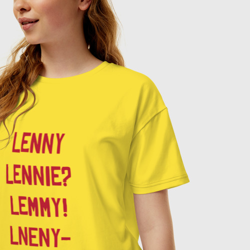 Женская футболка хлопок Oversize Lenny, цвет желтый - фото 3