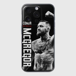 Чехол для iPhone 15 Pro силиконовый с защитой камеры Конор МакГрегор