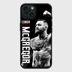 Чехол силиконовый для Apple iPhone 15 матовый Конор МакГрегор