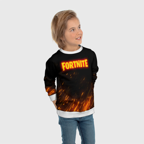 Детский свитшот 3D FORTNITE FIRE, цвет 3D печать - фото 5