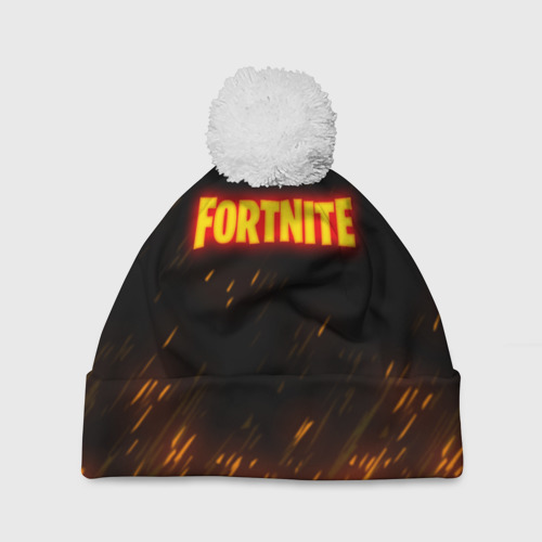 Шапка 3D c помпоном FORTNITE FIRE, цвет 3D печать