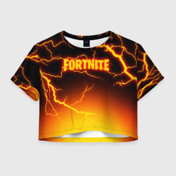 Женская футболка Crop-top 3D Fortnite firestorm Фортнайт шторм