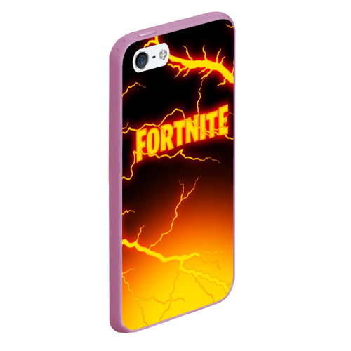 Чехол для iPhone 5/5S матовый Fortnite firestorm Фортнайт шторм, цвет розовый - фото 3