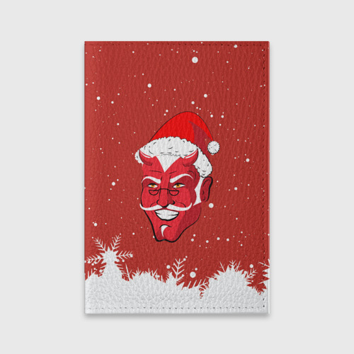 Обложка для паспорта матовая кожа Сатана Санта, цвет фиолетовый