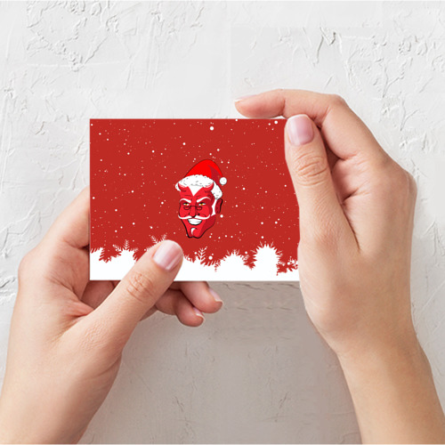 Поздравительная открытка Сатана Санта, цвет белый - фото 3