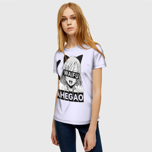 Женская футболка 3D с принтом Ahegao, фото на моделе #1
