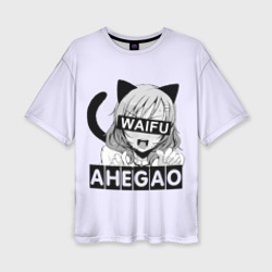 Женская футболка oversize 3D Ahegao Waifu