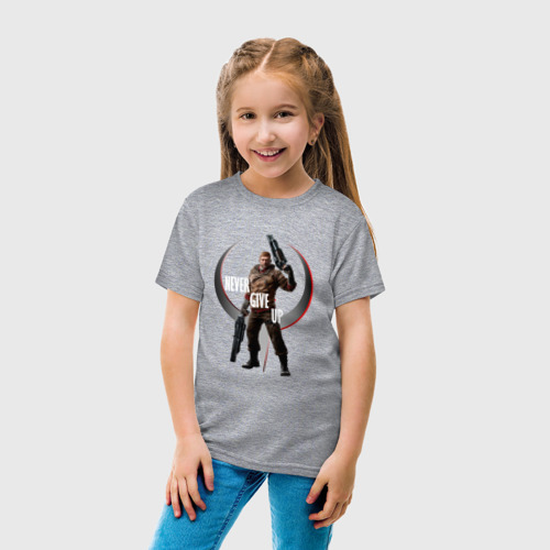 Детская футболка хлопок Quake Champions B.J Blazkowicz, цвет меланж - фото 5