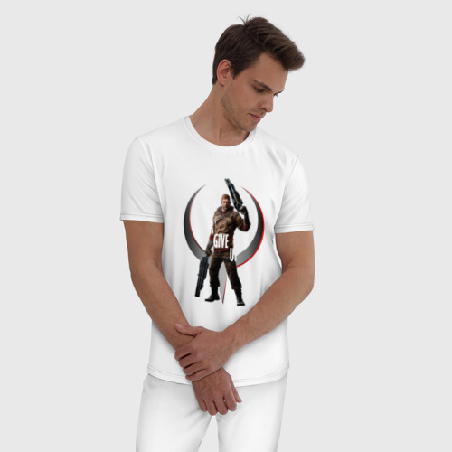 Мужская пижама хлопок с принтом Quake Champions (BJ Blazkowicz), фото на моделе #1