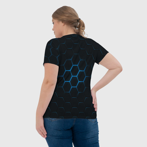 Женская футболка 3D с принтом БРОНЯ, вид сзади #2