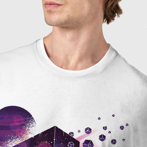 Мужская футболка хлопок Геометрия, цвет белый - фото 6