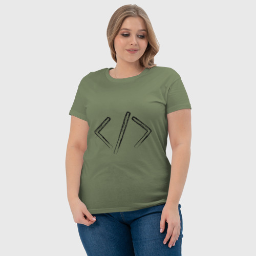 Женская футболка хлопок Программирование, цвет авокадо - фото 6