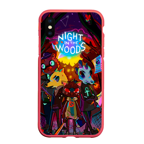 Чехол для iPhone XS Max матовый Night in the Woods 1, цвет красный