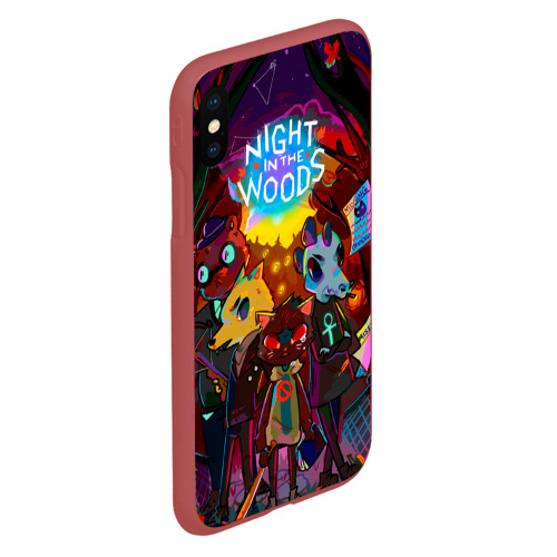 Чехол для iPhone XS Max матовый Night in the Woods 1, цвет красный - фото 3