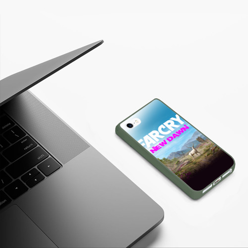 Чехол для iPhone 5/5S матовый Far Cry new Dawn, цвет темно-зеленый - фото 5