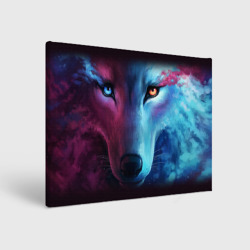 Холст прямоугольный Neon wolf неоновый волк