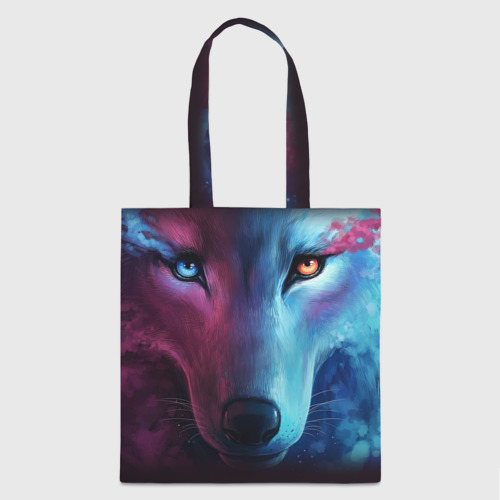 Шоппер 3D Neon wolf неоновый волк