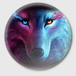 Значок Neon wolf неоновый волк