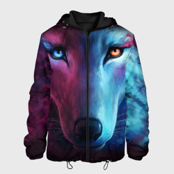 Мужская куртка 3D Neon wolf неоновый волк