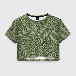 Женская футболка Crop-top 3D Flowers Green