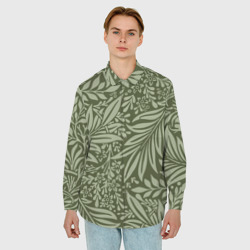 Мужская рубашка oversize 3D Flowers Green - фото 2