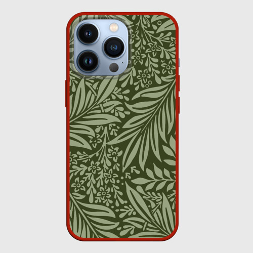 Чехол для iPhone 13 Pro Flowers Green, цвет красный