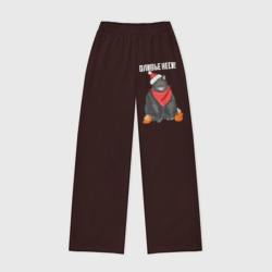 Женские брюки oversize без начеса хлопок Оливье неси коту