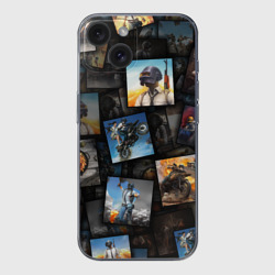 Чехол для iPhone 15 силиконовый с защитой камеры PUBG