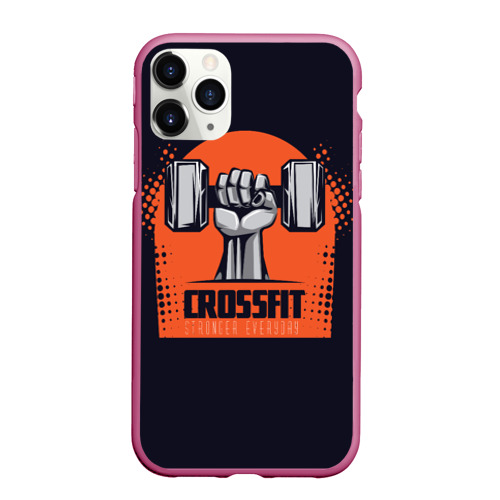 Чехол для iPhone 11 Pro Max матовый Crossfit, цвет малиновый