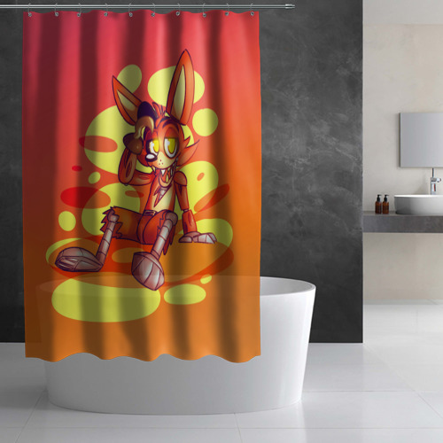 Штора 3D для ванной FNAF Foxy - фото 3