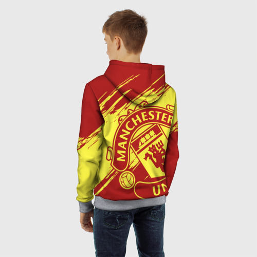 Детская толстовка 3D Манчестер Юнайтед, цвет меланж - фото 7