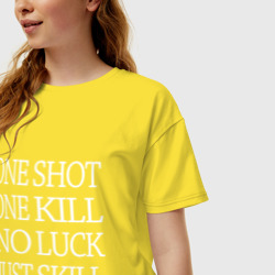 Женская футболка хлопок Oversize One Shot Battlefield - фото 2